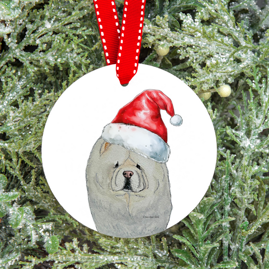 Cream Chow Chow Ceramic Christmas Ornament – The Perfect Holiday Charm!