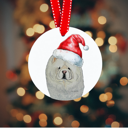 Cream Chow Chow Ceramic Christmas Ornament – The Perfect Holiday Charm!