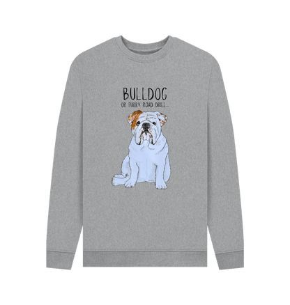 Light Heather Bulldog Grit: Furry Road Drill Men\u2019s Crewneck Sweatshirt for the Bold!