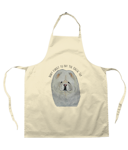 Cream Chow Chow "Cheese Tax" Apron – Serve in Style with a Touch of Humour!