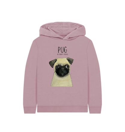 Mauve Pug Child's Hoodie