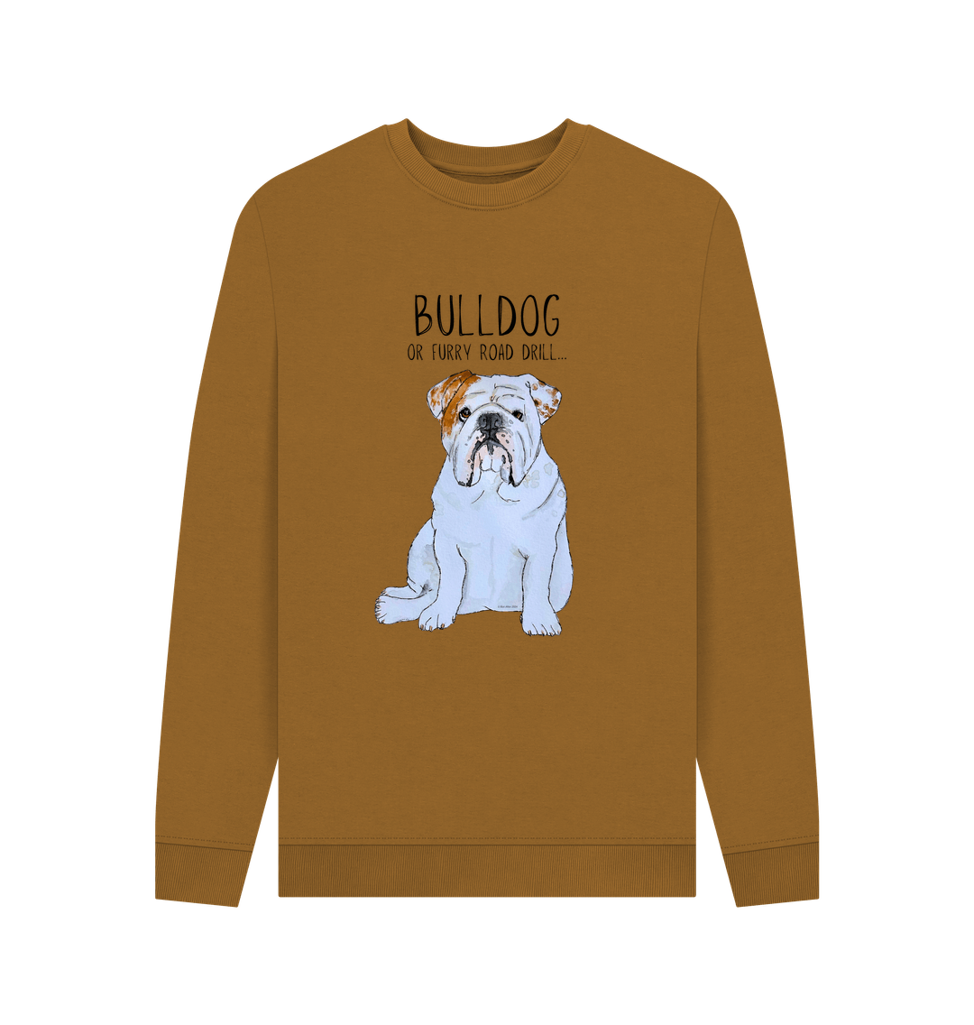 Brown Bulldog Grit: Furry Road Drill Men\u2019s Crewneck Sweatshirt for the Bold!