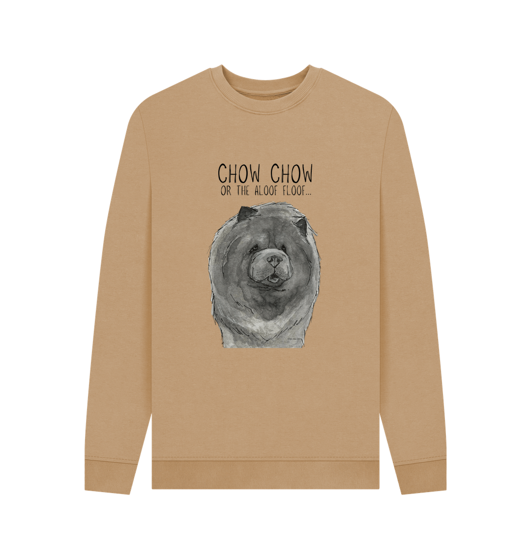 Sand Blue Chow Chow Men's Crew Neck Sweatshirt