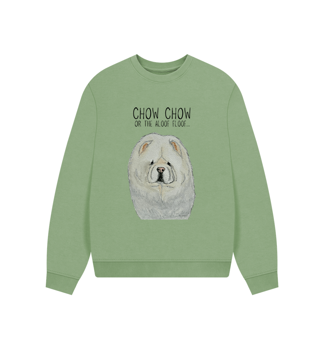 Sage Cream Chow Chow Women's Oversized Sweatshirt