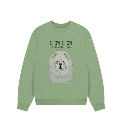 Sage Cream Chow Chow Women's Oversized Sweatshirt