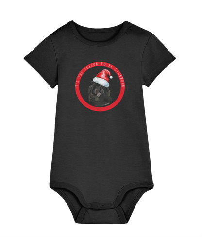 Tis the Season to Be Stubborn: Black Chow Chow Baby Christmas Bodysuit