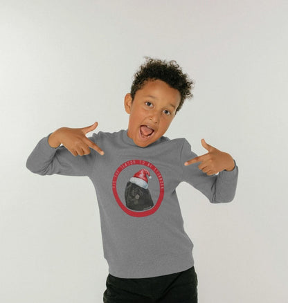 Tis the Season to Be Stubborn: Black Chow Chow Child's Christmas Crewneck Sweatshirt