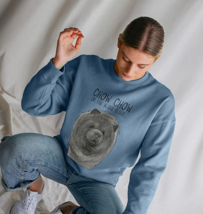 Stay Cozy in the Blue Chow Chow Women’s Oversized Sweatshirt – Featuring The Aloof Floof!