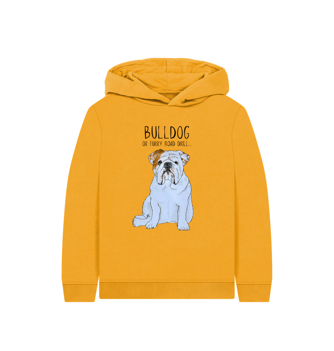 Mustard Furry Road Bulldog Hoodie: Unleash Your Kid\u2019s Inner Road Warrior!