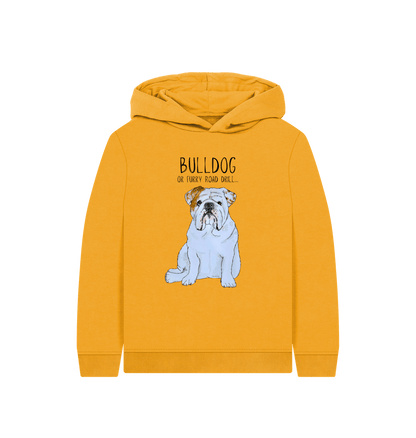 Mustard Furry Road Bulldog Hoodie: Unleash Your Kid\u2019s Inner Road Warrior!