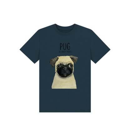 Denim Blue Pug Child's T Shirt