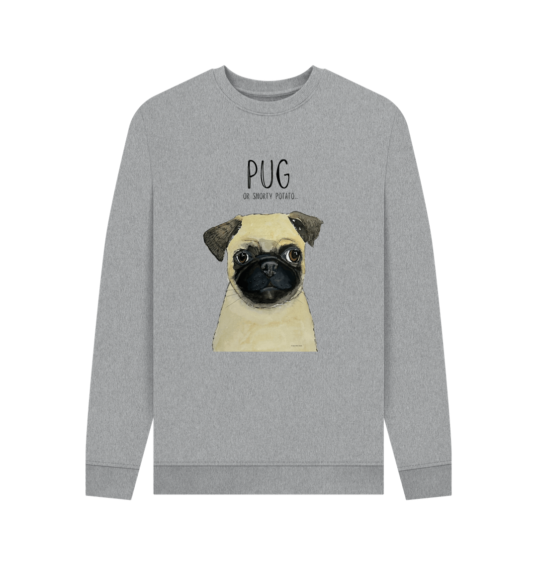 Light Heather Pug Men's Crew Neck Sweatshirt