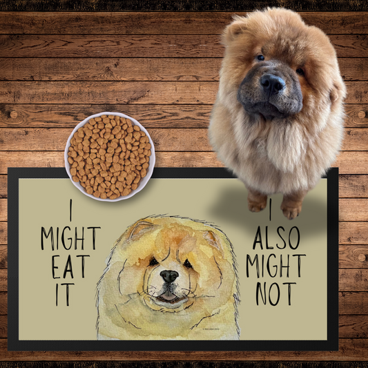 Fawn Chow Chow Pet Bowl Mat – "I Might Eat It, I Also Might Not"