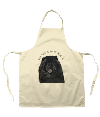 Funny Black Chow Chow Apron – Don’t Forget the Cheese Tax | Dog Lover Kitchen Gift