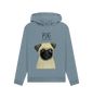 Stone Blue Pug Women's Hoodie