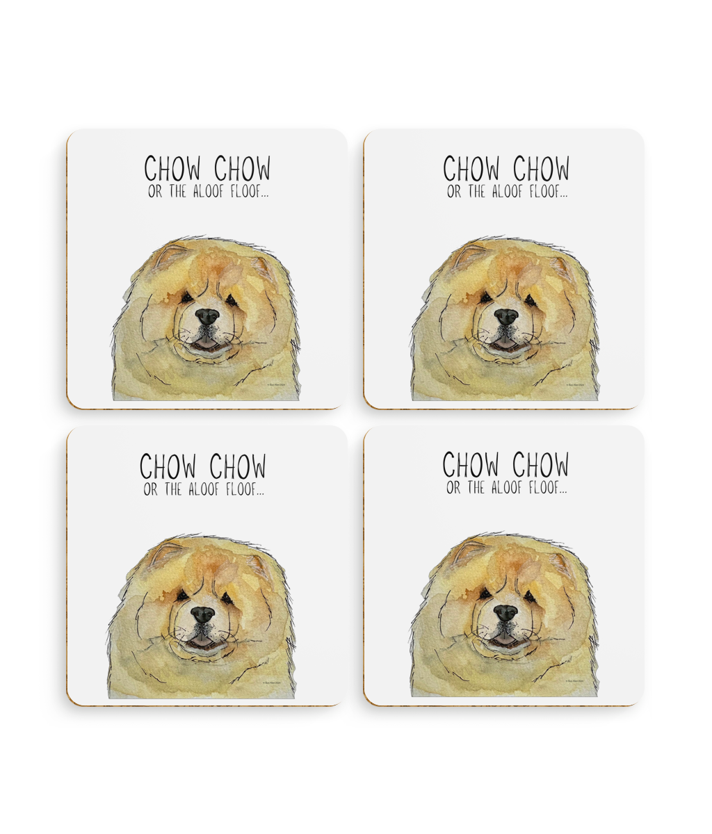 Fawn Chow Chow Coasters – Pack of 4 for Dog Enthusiasts!