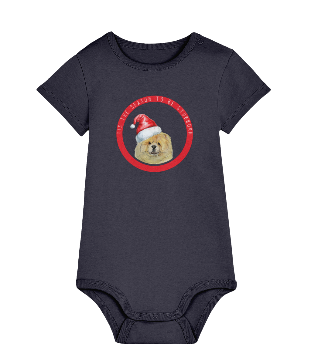 Tis the Season to Be Stubborn: Fawn Chow Chow Baby Christmas Bodysuit