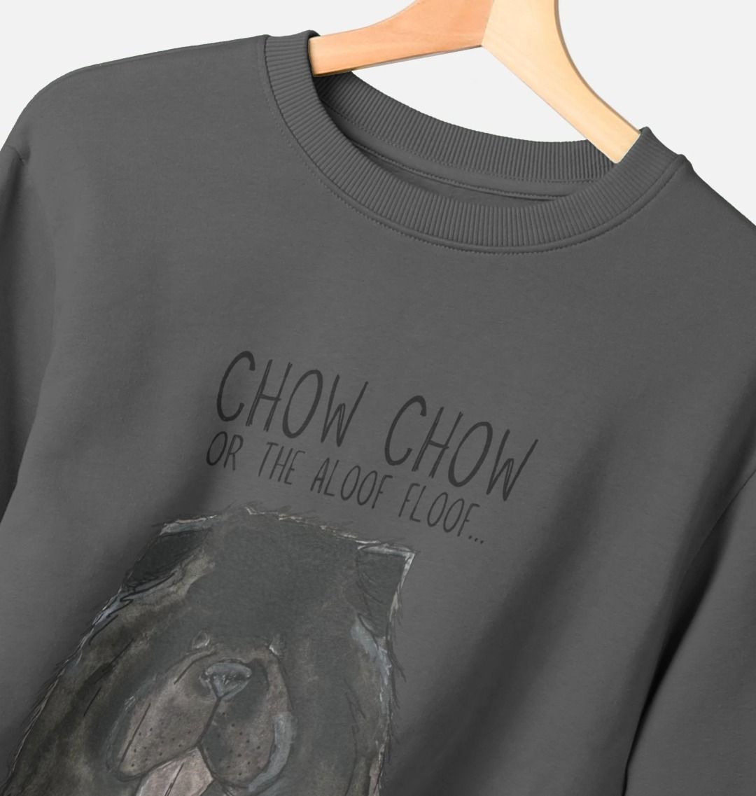 Black Chow Chow 'The Aloof Floof' Men's Crewneck Sweatshirt – Cozy and Stylish