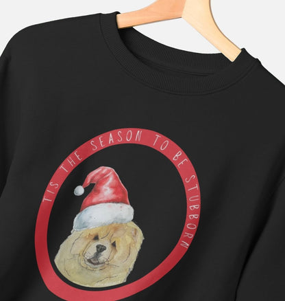 Tis the Season to Be Stubborn: Fawn Chow Chow Women's Christmas Sweatshirt