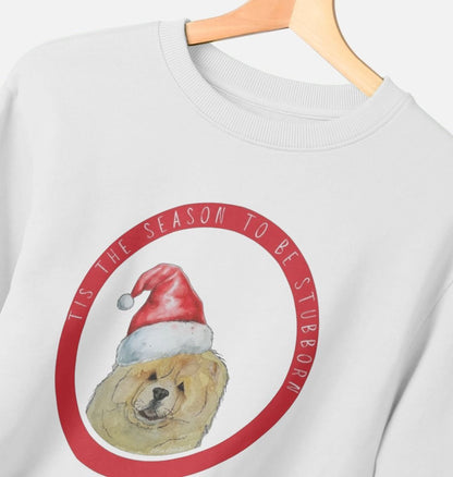 Tis the Season to Be Stubborn: Fawn Chow Chow Women's Christmas Sweatshirt