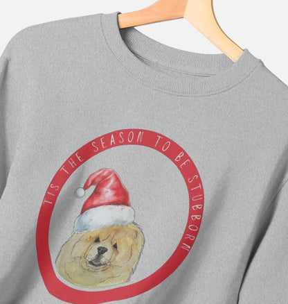 Stubborn Season: Fawn Chow Chow Men's Christmas Sweatshirt