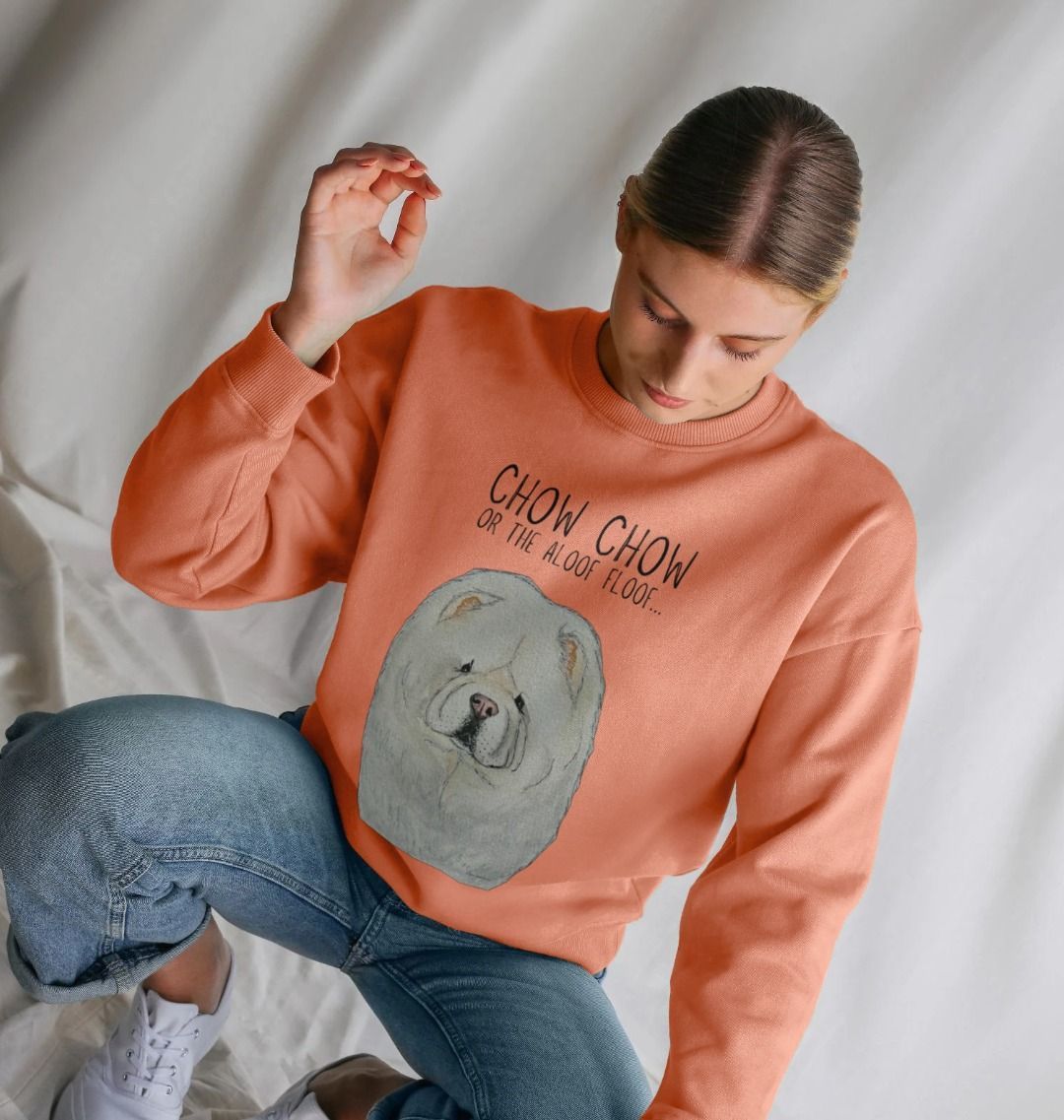 Snuggle Up in Style with the Cream Chow Chow Women's Oversized Sweatshirt – Aloof Floof Approved!