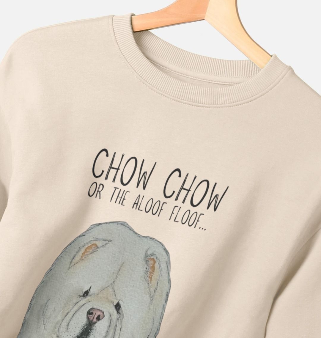 Snuggle Up in Style with the Cream Chow Chow Women's Oversized Sweatshirt – Aloof Floof Approved!