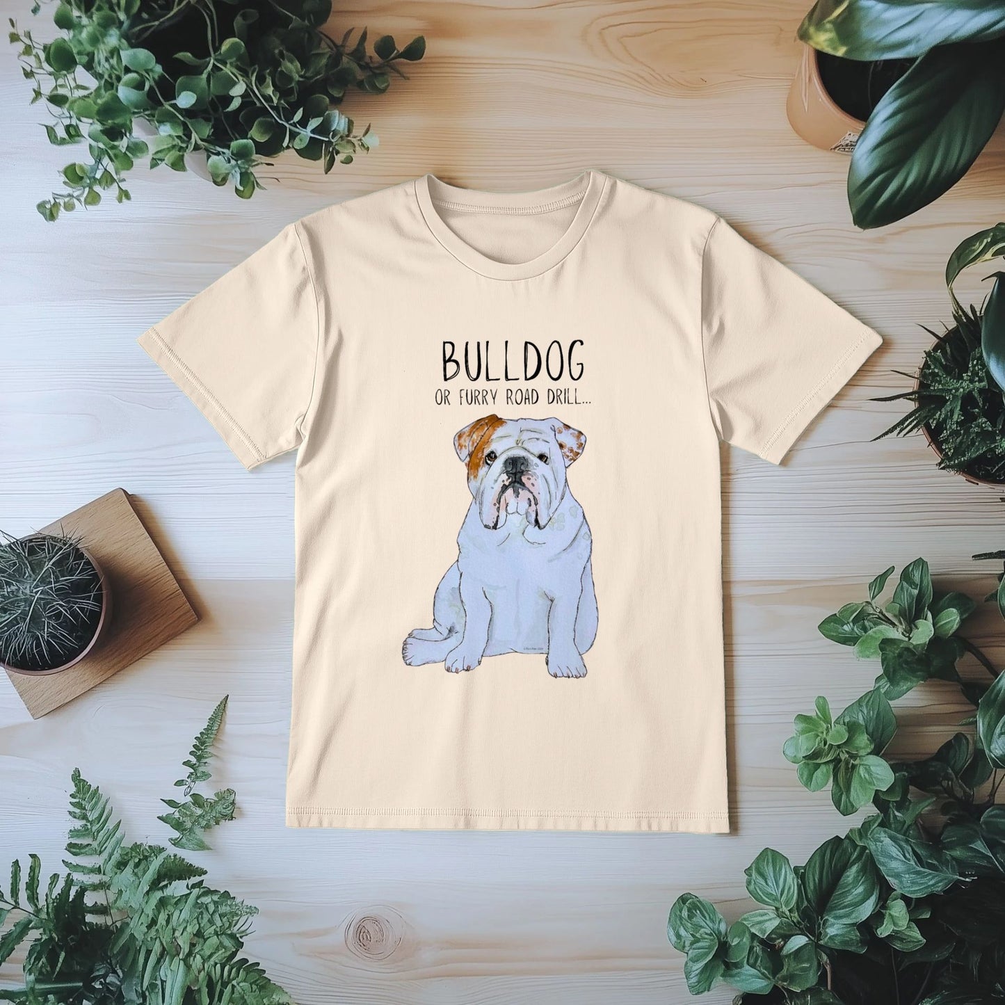 Bulldog Fury: Men's Furry Road Drill T-Shirt for the Wild at Heart!