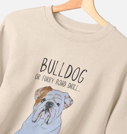 Bulldog Grit: Furry Road Drill Men’s Crewneck Sweatshirt for the Bold!