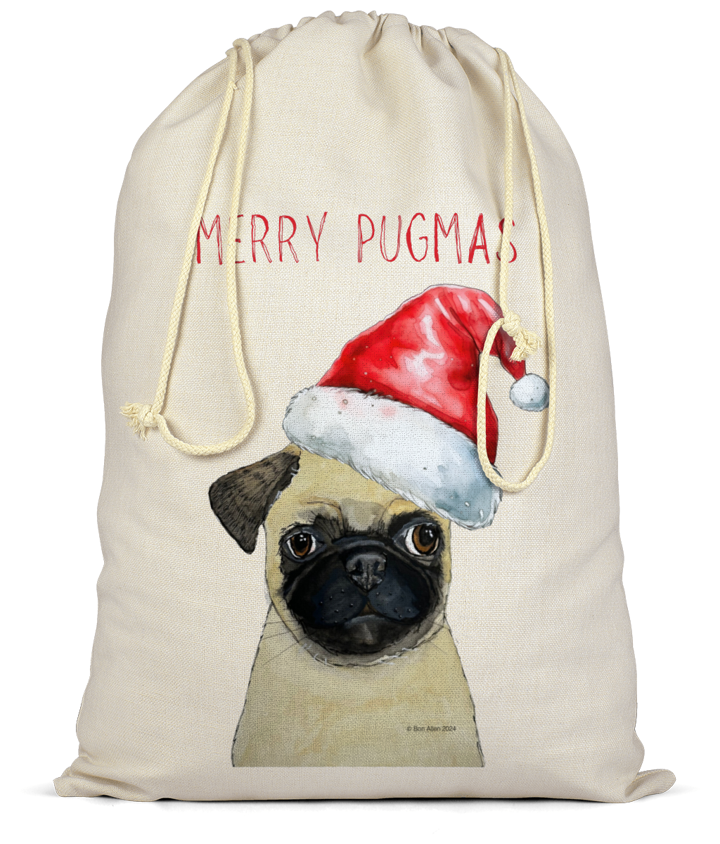 Merry Pugmas! 🎅🐾 Pug Christmas Gift Sack for the Ultimate Dog Lover