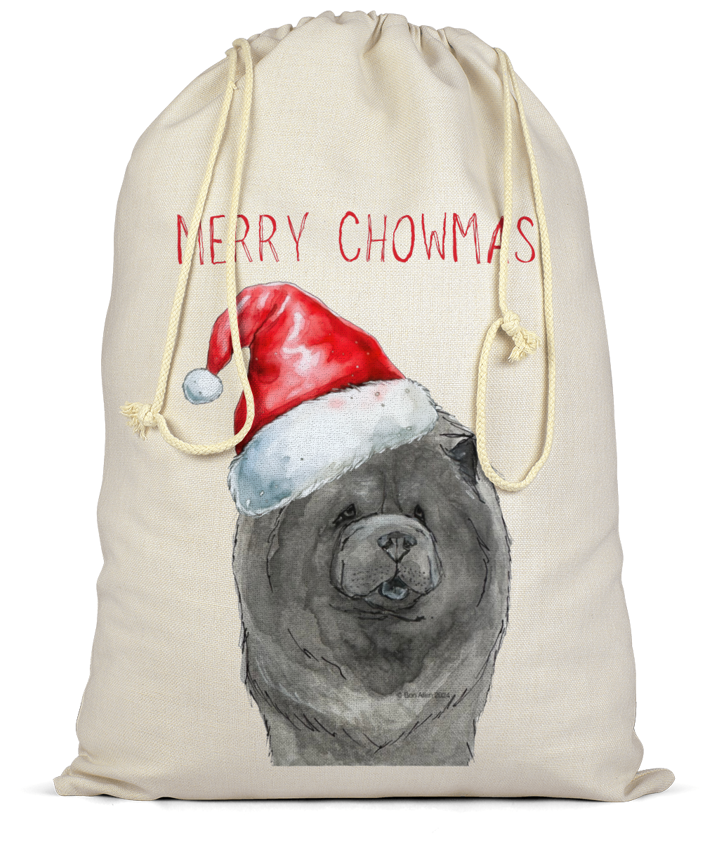 Blue Chow Chow Christmas Gift Sack – "Merry Chowmas"