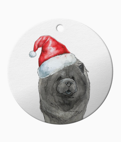 Festive Blue Chow Chow Ceramic Christmas Ornament – Add Pawsome Charm to Your Tree