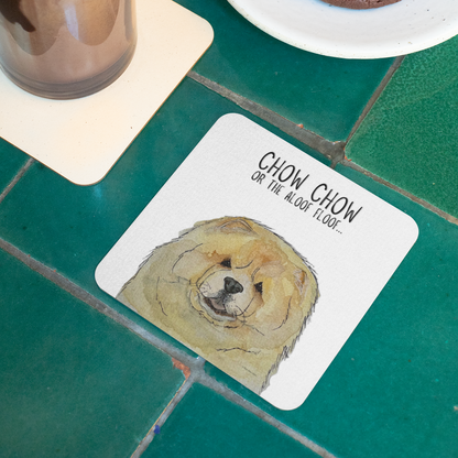 Fawn Chow Chow Coasters – Pack of 4 for Dog Enthusiasts!