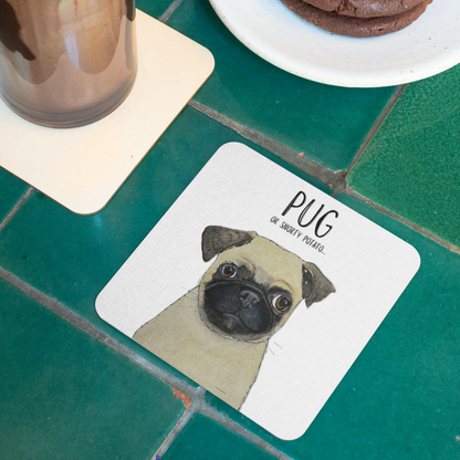 Pug Coaster Set – Pack of 4 for Pug Lovers!