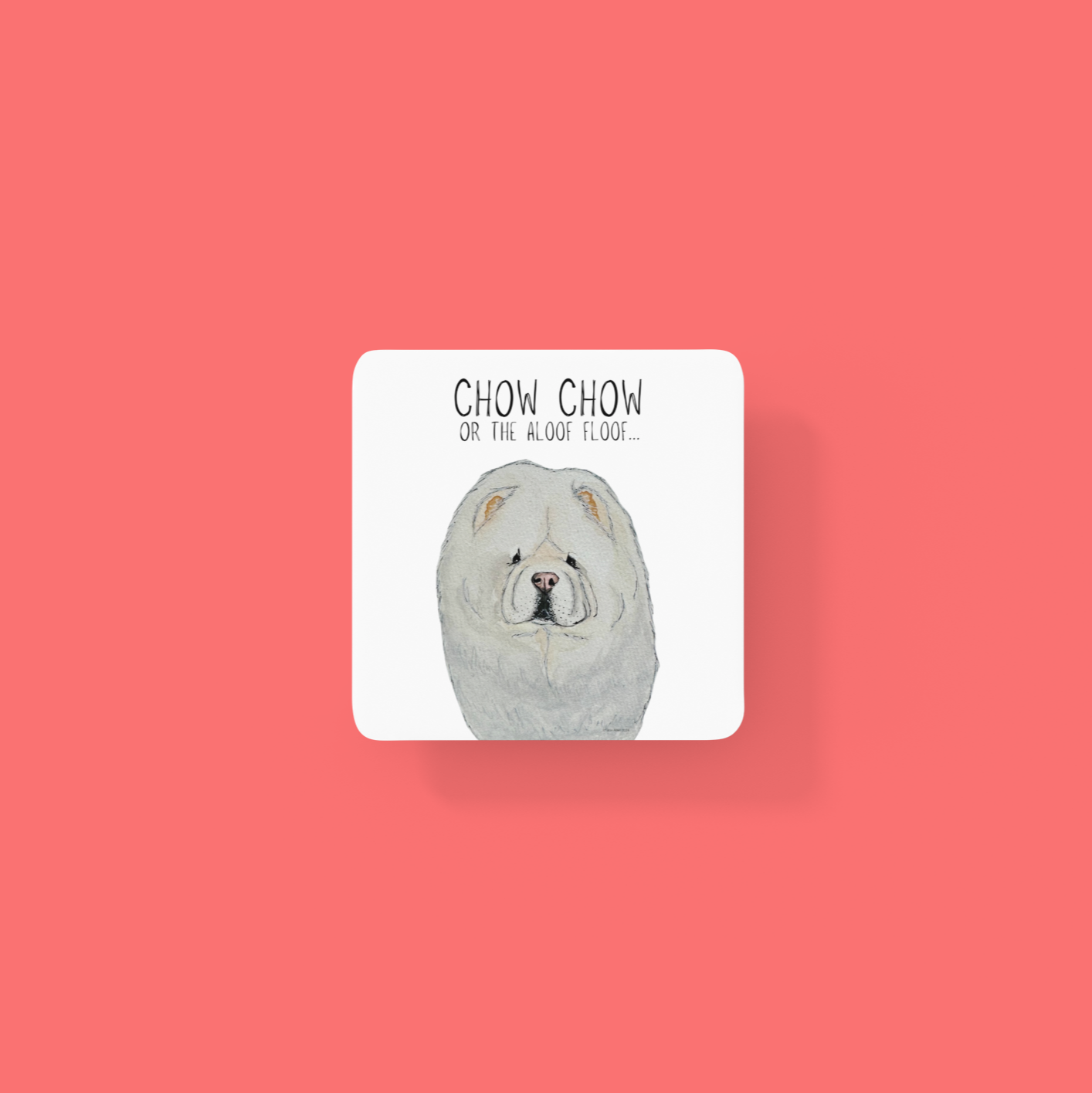 Cream Chow Chow Coasters – Pack of 4 for Dog Lovers!