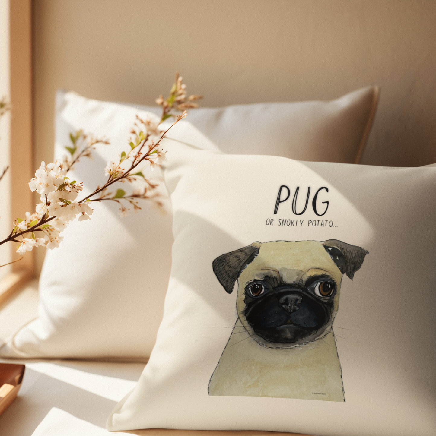 Snuggle Up with Pug Vibes – Adorable Pug Cushion Cover!