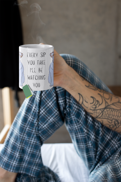 Bulldog Surveillance Mug: 'Every Sip You Take, I’ll Be Watching You!'