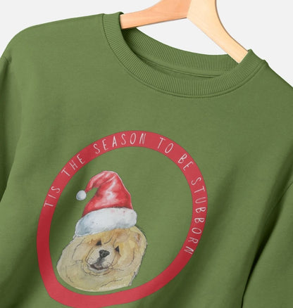 Stubborn Season: Fawn Chow Chow Men's Christmas Sweatshirt