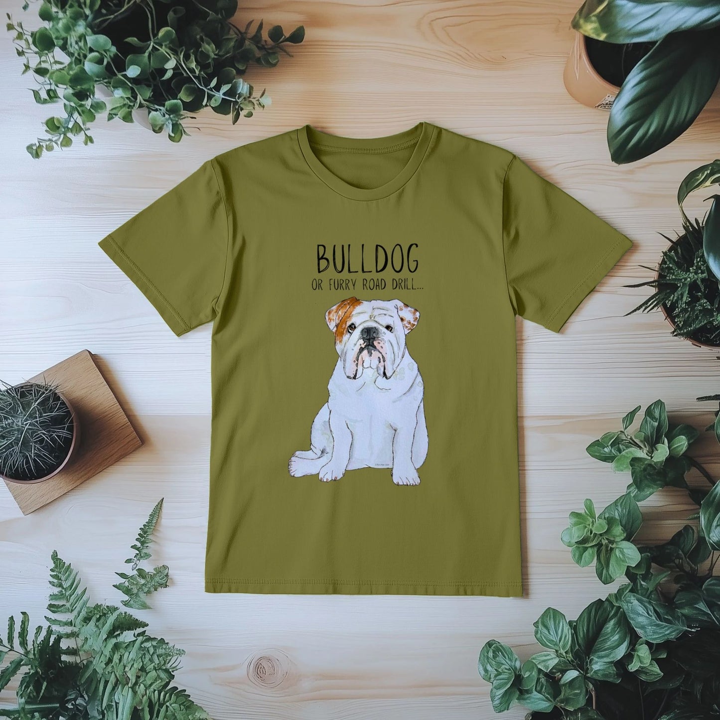 Bulldog Fury: Men's Furry Road Drill T-Shirt for the Wild at Heart!