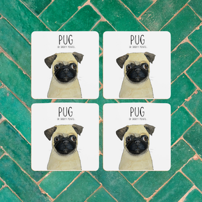 Pug Coaster Set – Pack of 4 for Pug Lovers!