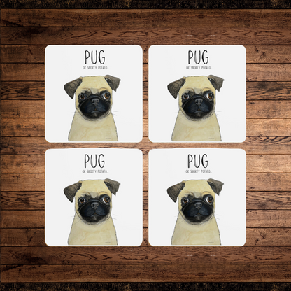 Pug Coaster Set – Pack of 4 for Pug Lovers!