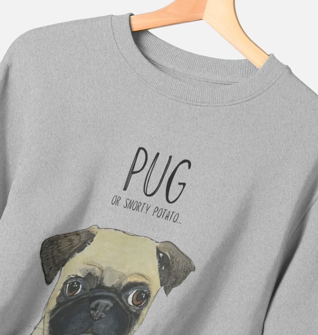 Pug or Snorty Potato? Men's Crew Neck Sweatshirt for Pug Lovers