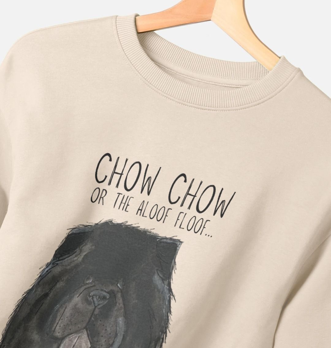 Black Chow Chow Women's Oversized Sweatshirt – Featuring the Aloof Floof Design!