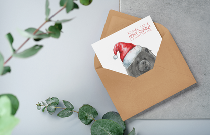 Merry Chowmas: Blue Chow Chow Christmas Card for a Fluffy Festive Season!