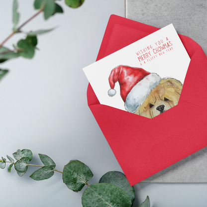 Merry Chowmas: Fawn Chow Chow Christmas Card for a Fluffy Festive Season!