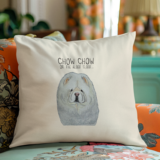 Fluff Up Your Space: Cream Chow Chow Cushion - The Aloof Floof Edition