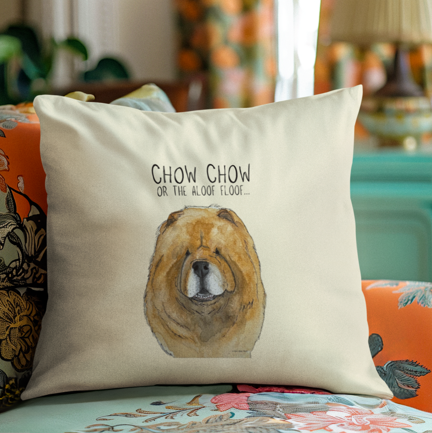 Transform Your Space with Our Fun Red Chow Chow Cushion Cover!