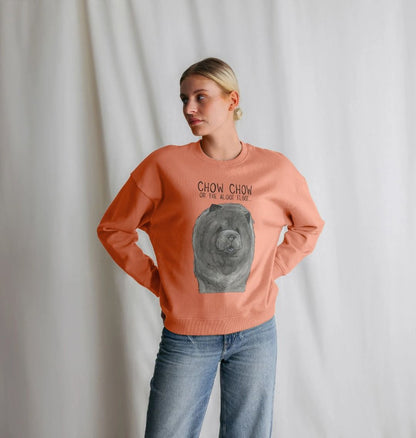 Stay Cozy in the Blue Chow Chow Women’s Oversized Sweatshirt – Featuring The Aloof Floof!