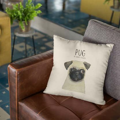 Snuggle Up with Pug Vibes – Adorable Pug Cushion Cover!