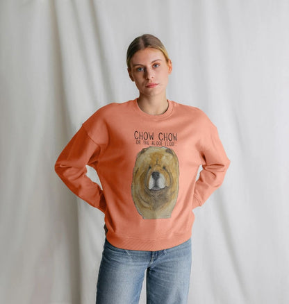 Snuggle in Style – Red Chow Chow Ladies Oversized Sweatshirt!